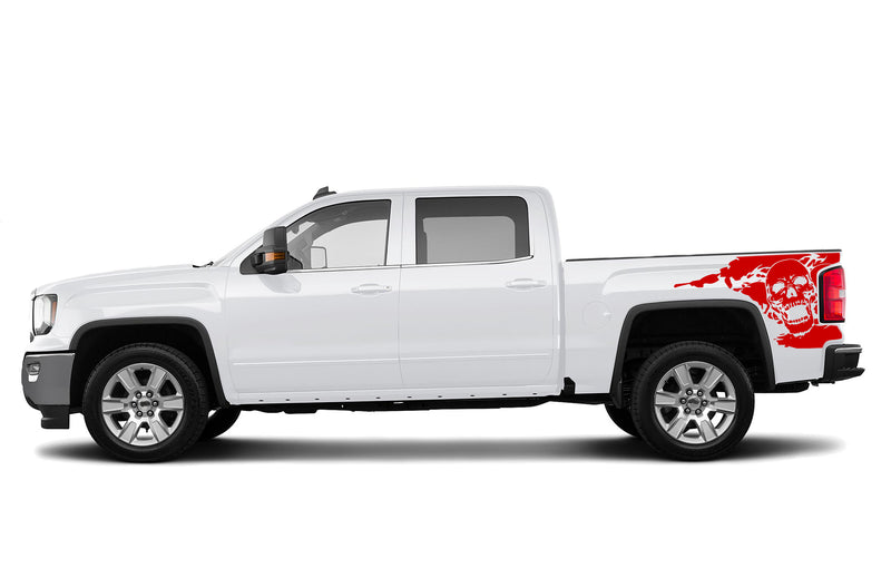 Skull side bed side graphics decals for GMC Sierra 2014-2018