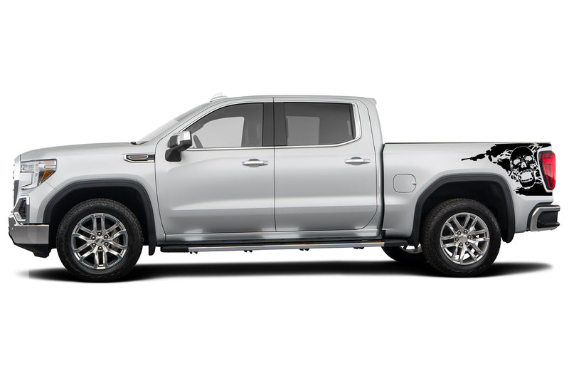 Skull side bed decals graphics compatible with GMC Sierra
