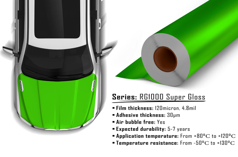 Super Gloss Apple Green vinyl wrap for Dodge Ram