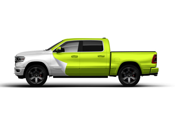 Super Gloss Lemon Green vinyl wrap for Dodge Ram