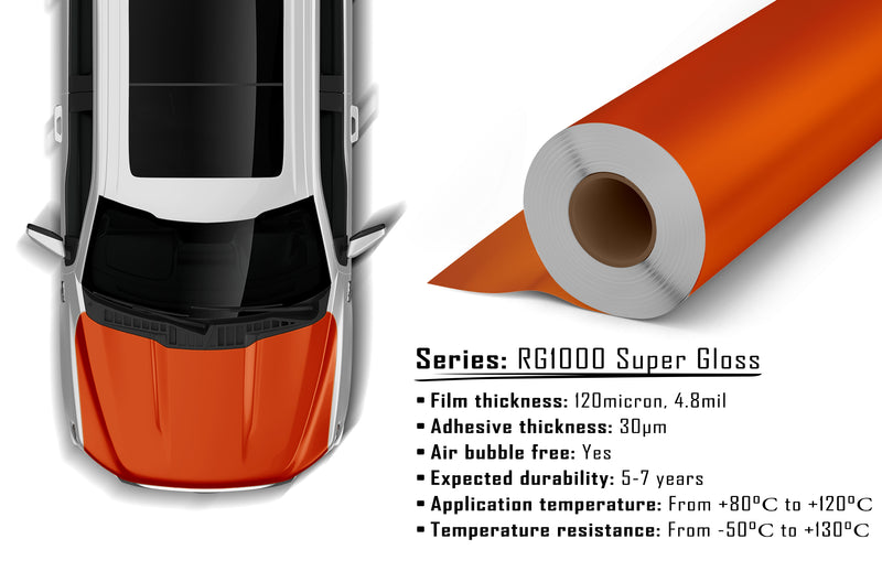 Super Gloss Orange vinyl wrap for Ford F150