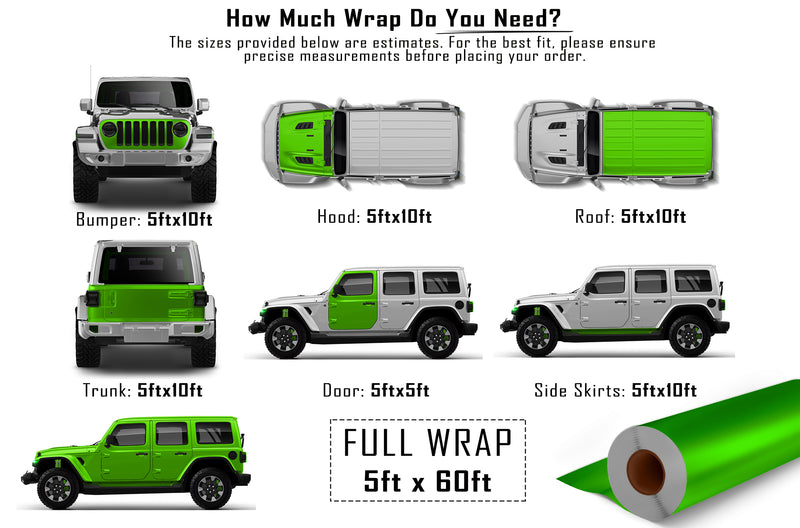 Super gloss apple green vinyl wrap for Jeep Wrangler