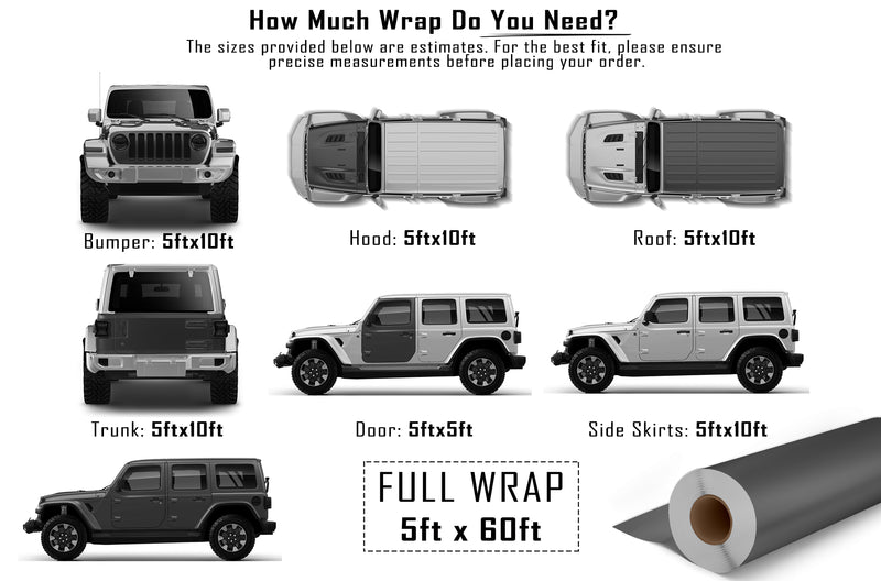 Super gloss cement gray vinyl wrap for Jeep Wrangler