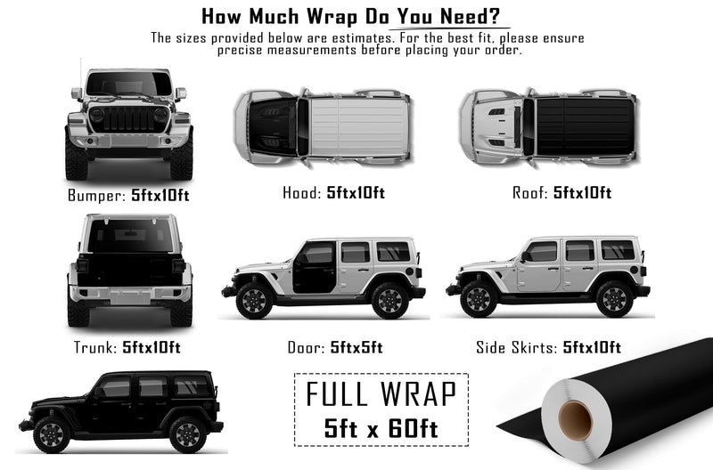 Super gloss black vinyl wrap for Jeep Wrangler