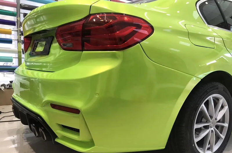 Super Gloss Lemon Green vinyl wrap for Dodge Ram