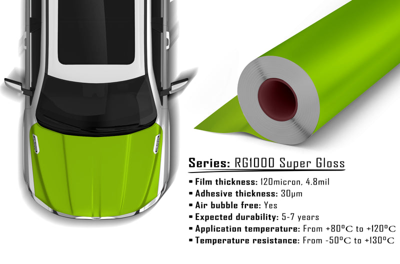 Super Gloss Lemon Green vinyl wrap for Dodge Ram