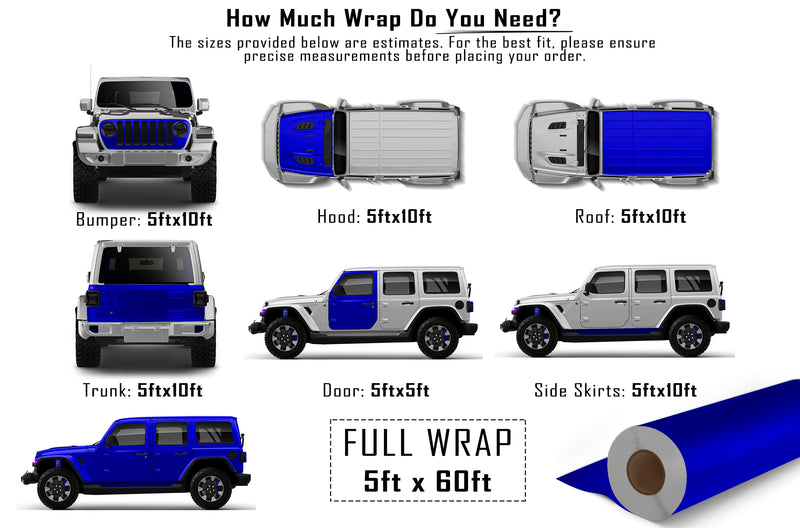 Super gloss dark blue vinyl wrap for Jeep Wrangler