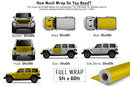 Super gloss dark yellow vinyl wrap for Jeep Wrangler