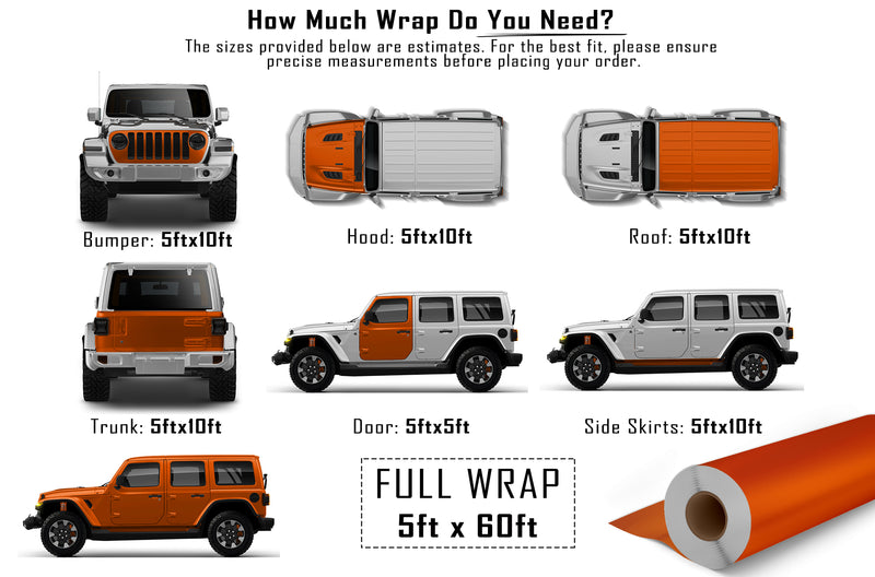 Super gloss orange vinyl wrap for Jeep Wrangler