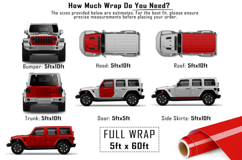 Super gloss red vinyl wrap for Jeep Wrangler