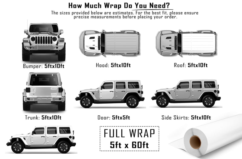 Super gloss white vinyl wrap for Jeep Wrangler