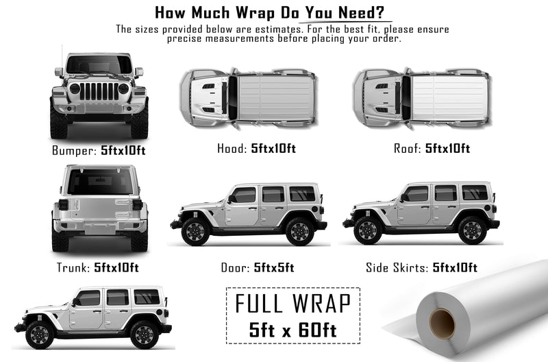 Super Matte White vinyl wrap for Jeep Wrangler