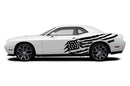 Tattered American flag side graphics decals for Dodge Challenger