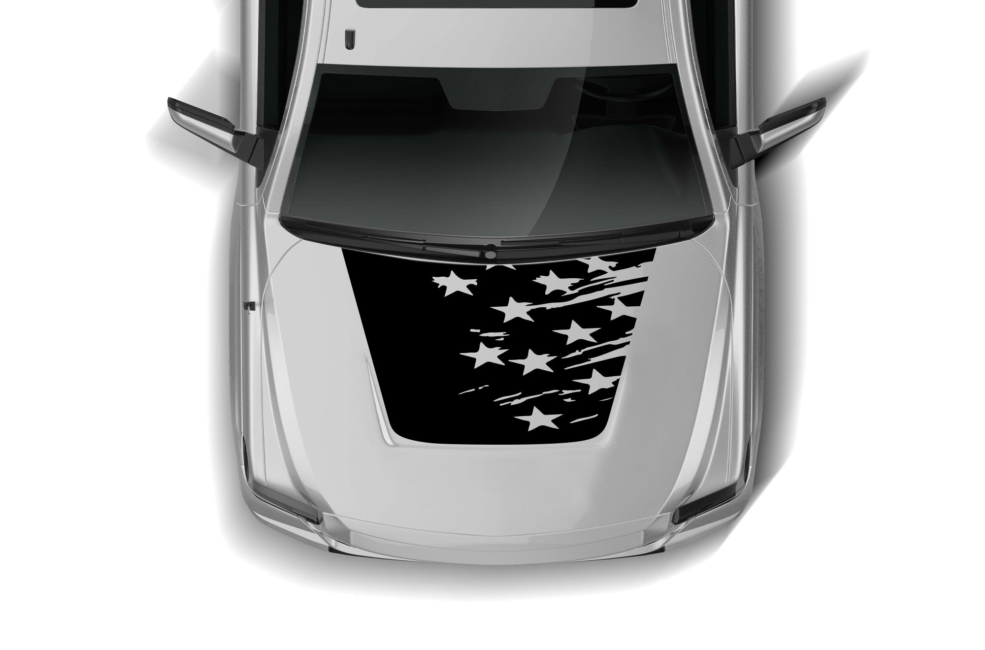 Tattered US flag hood graphics decals for Toyota Tundra 2014-2021