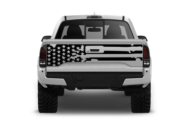 Tattered US flag tailgate graphics decals for Toyota Tacoma