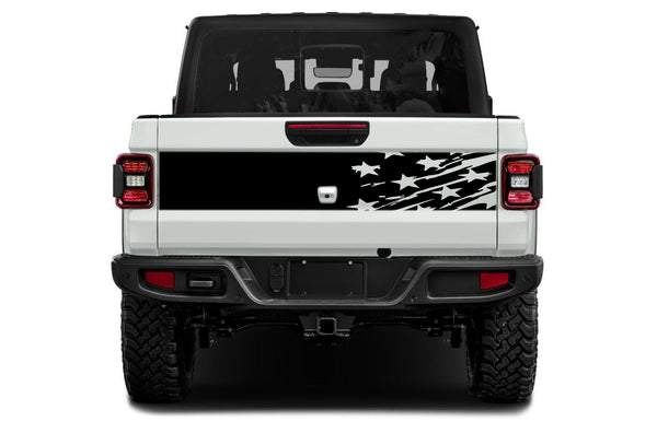 Tattered US flag tailgate graphics decals for Jeep Gladiator JT 