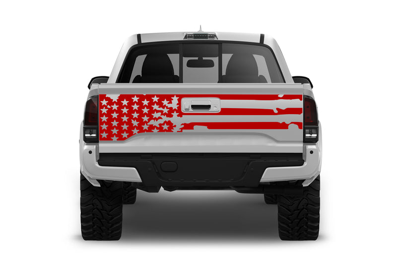 Tattered US flag tailgate graphics decals for Toyota Tacoma