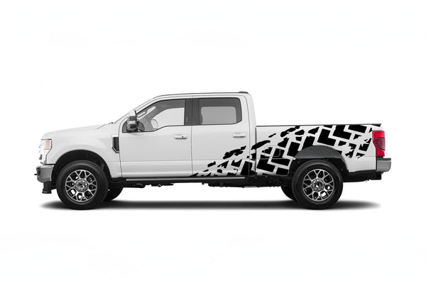 Tire truck side graphics decals for Ford F250 2017-2022