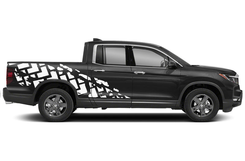 Tire truck side graphics decals for Honda Ridgeline