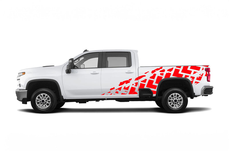 Tire truck side graphics decals for Chevrolet Silverado 2500HD