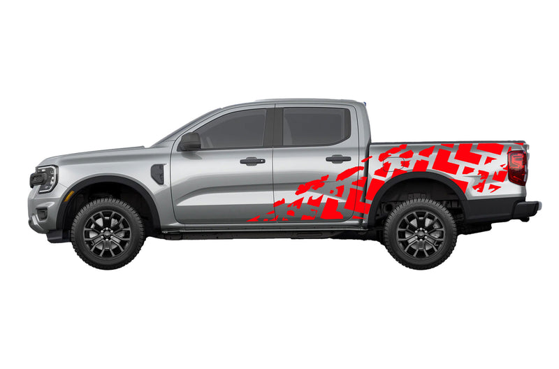 Tire truck side graphics decals for Ford Ranger