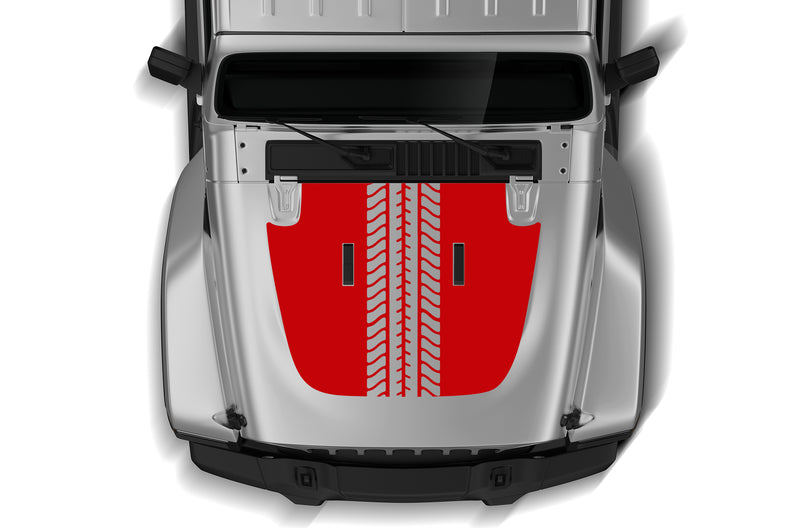 Tire truck hood graphics decals compatible with Wrangler JL