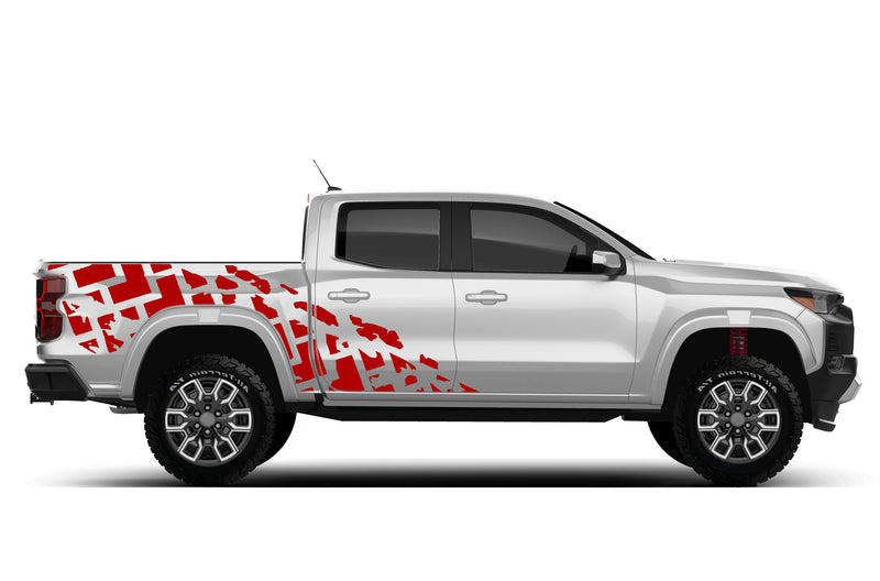 Tire truck side graphics decals for Chevrolet Colorado