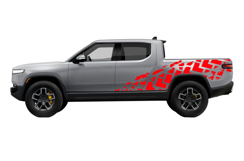 Tire truck side graphics decals for Rivian R1T