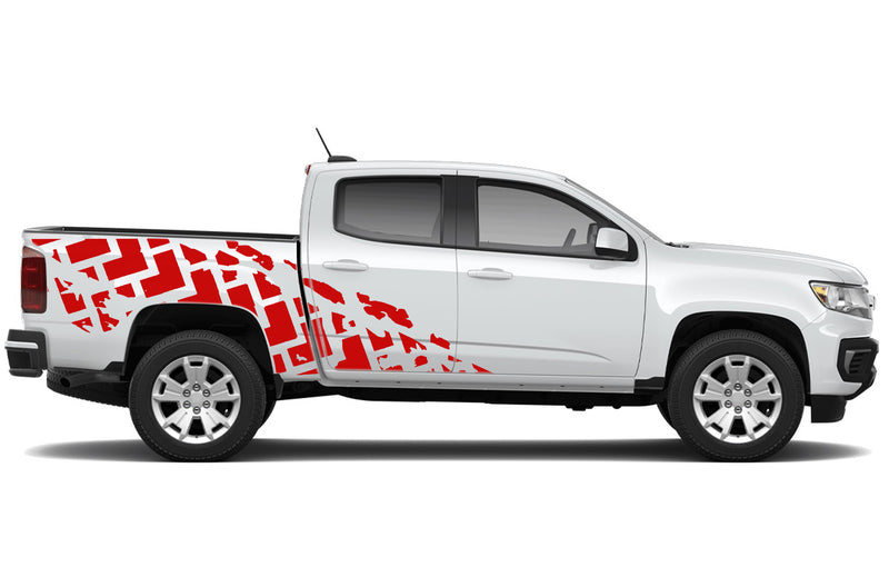 Tire truck side graphics decals for Chevrolet Colorado 2015-2022