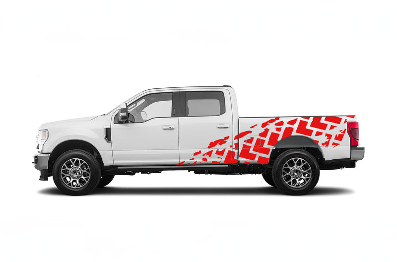 Tire truck side graphics decals for Ford F250 2017-2022