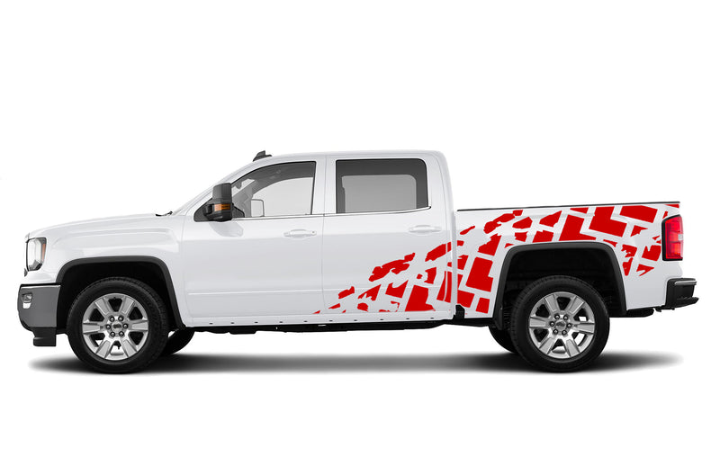 Tire truck side graphics decals for GMC Sierra 2014-2018