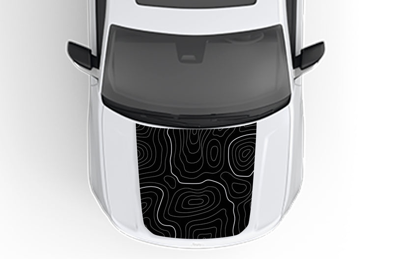 Topographic hood decals compatible with Jeep Grand Cherokee