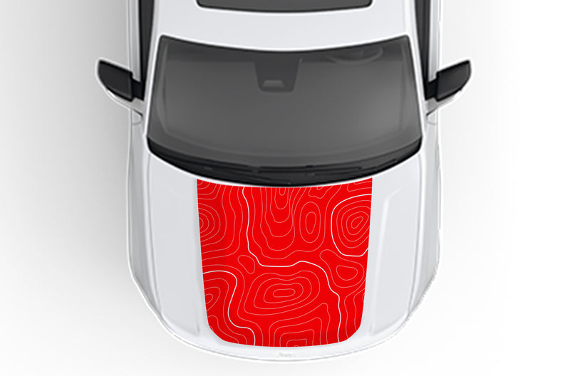 Topographic hood decals compatible with Jeep Grand Cherokee