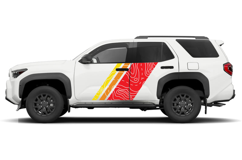 Triple topographic shape graphics decals compatible with Toyota 4Runner