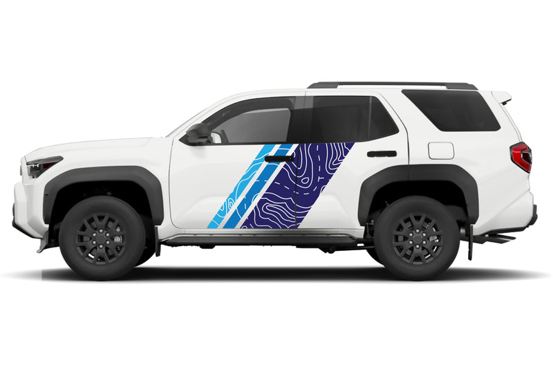 Triple topographic shape graphics decals compatible with Toyota 4Runner