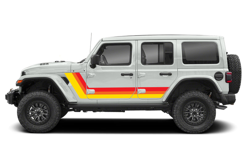 Triple retro style stripes graphics decals compatible with Wrangler JL