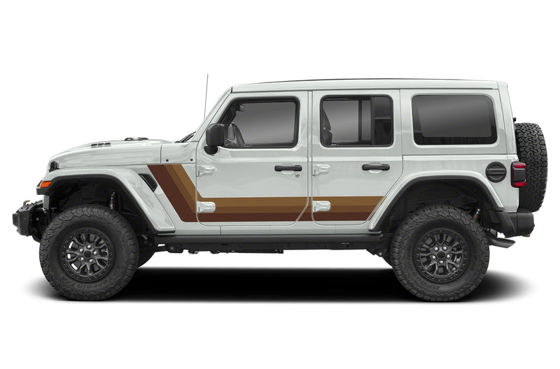 Triple retro side stripes graphics decals compatible with Wrangler JL