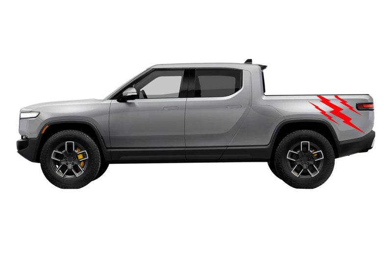 Triple thunderbolt bed graphics decals for Rivian R1T