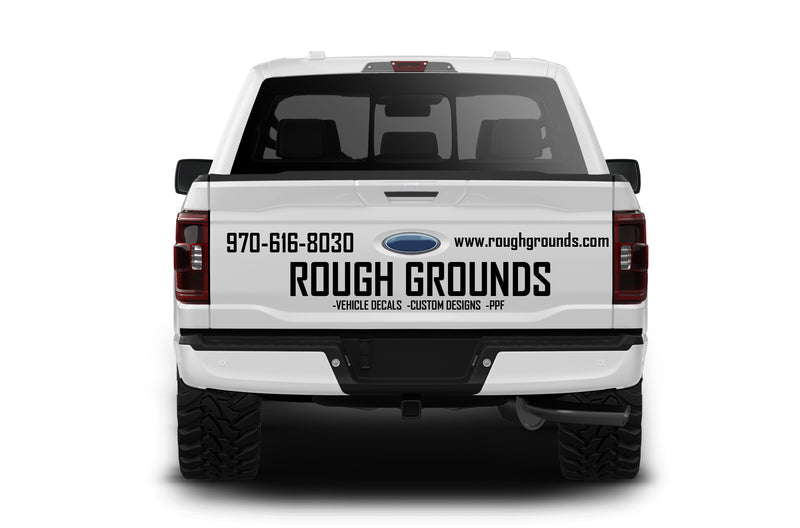 Custom business truck signs and vinyl lettering decals for extended cab pickup trucks