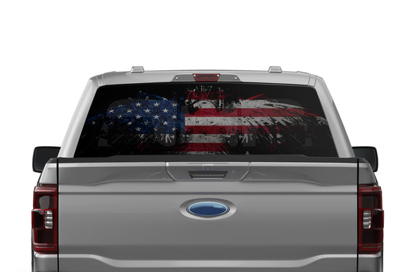 US eagle perforated rear window decal graphics for Ford F150