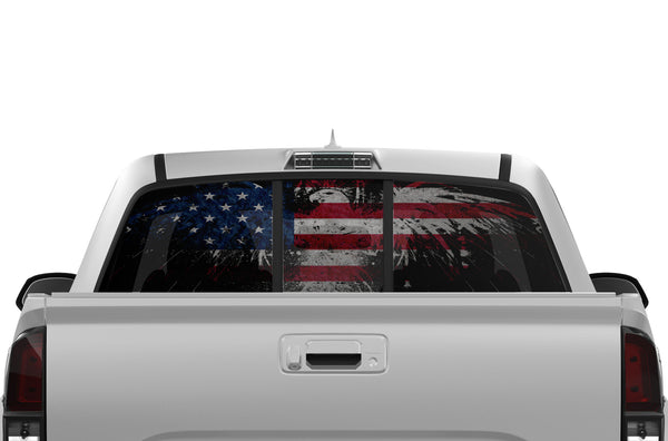 US eagle perforated rear window graphics decals for Toyota Tacoma