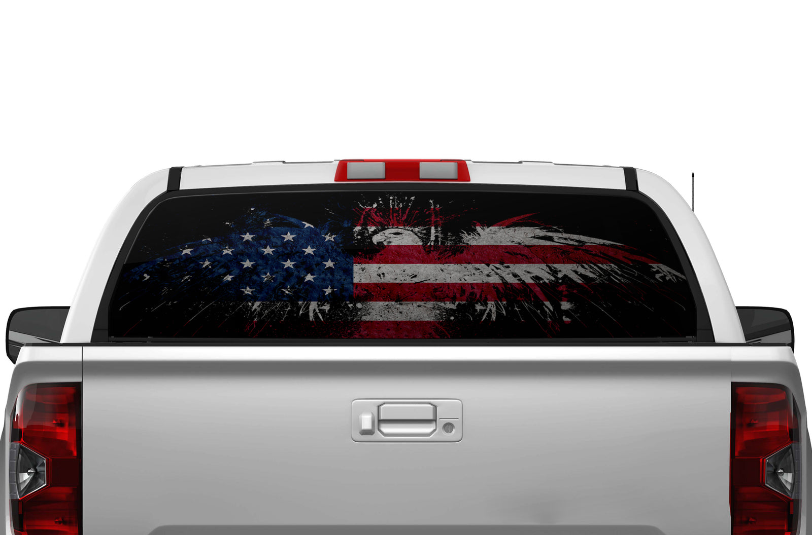 Canada flag perforated rear window decals for Toyota Tundra 2014-2021