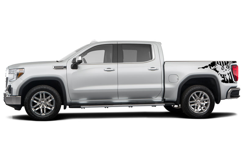US eagle side bed graphics decals for GMC Sierra