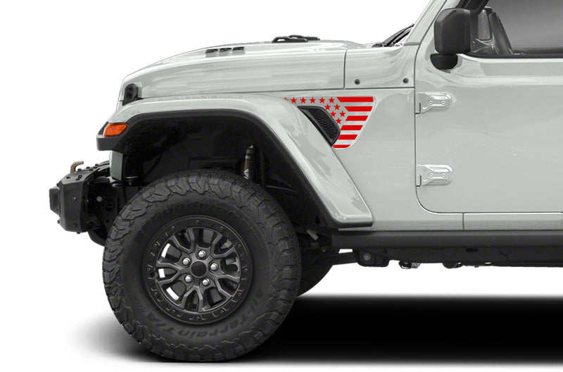 US flag fender vent side graphics decals for Jeep Wrangler JL