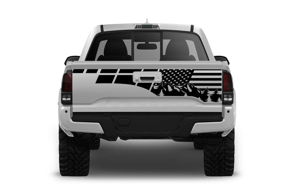 US flag mountain tailgate graphics decals for Toyota Tacoma