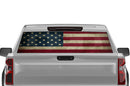 US flag perforated rear window graphics decal for Chevrolet Silverado