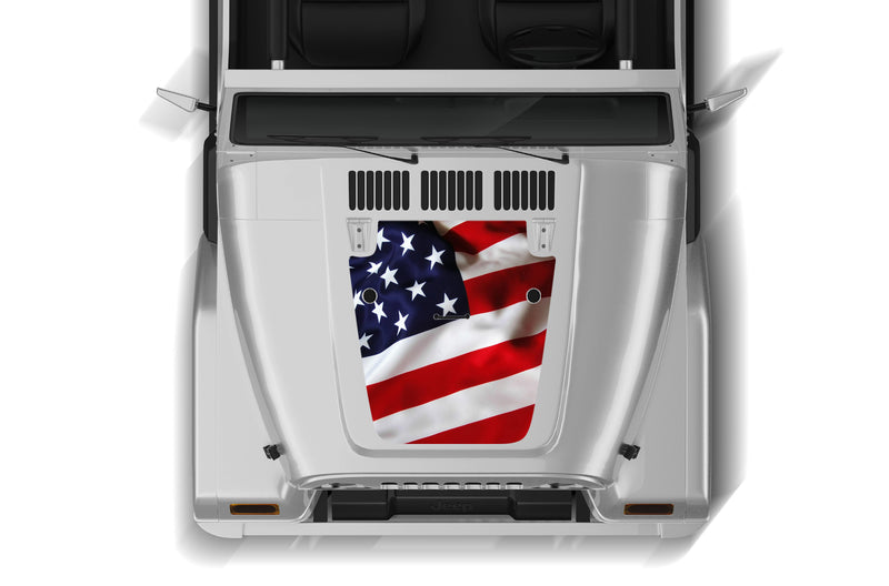 US flag print hood graphics decals for Jeep Wrangler TJ