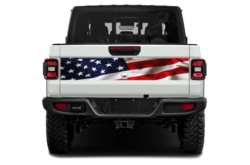 US flag print tailgate graphics decals for Jeep Gladiator JT 