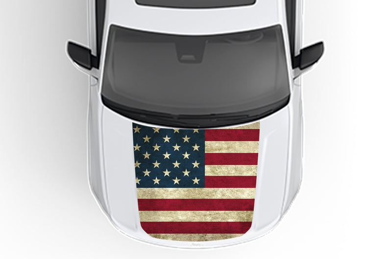 USA flag print hood decals compatible with Jeep Grand Cherokee