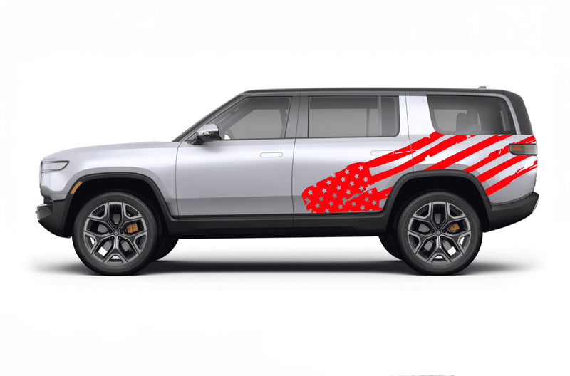 USA flag side graphics decals for Rivian R1S